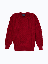 Klasyczny sweter z wełny merino unisex - bordowy