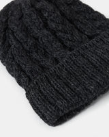 Czapka Aran z wełny czesankowej - grafitowa