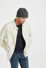 Czapka Aran z wełny super soft merino - grafitowa