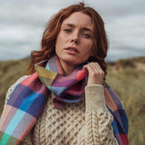 Szalik z wełny merino w kolorach tęczy