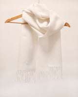 Szalik z wełny merino w kolorze ecru