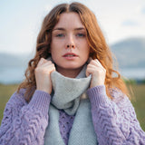 Jasnoszary szalik z kaszmiru i wełny merino