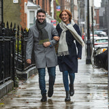 Jasnoszary szalik z kaszmiru i wełny merino