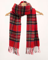 Krótki szalik z wełny jagnięcej z tartanem Royal Stewart