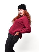 czapka typu beanie czarna z wełny