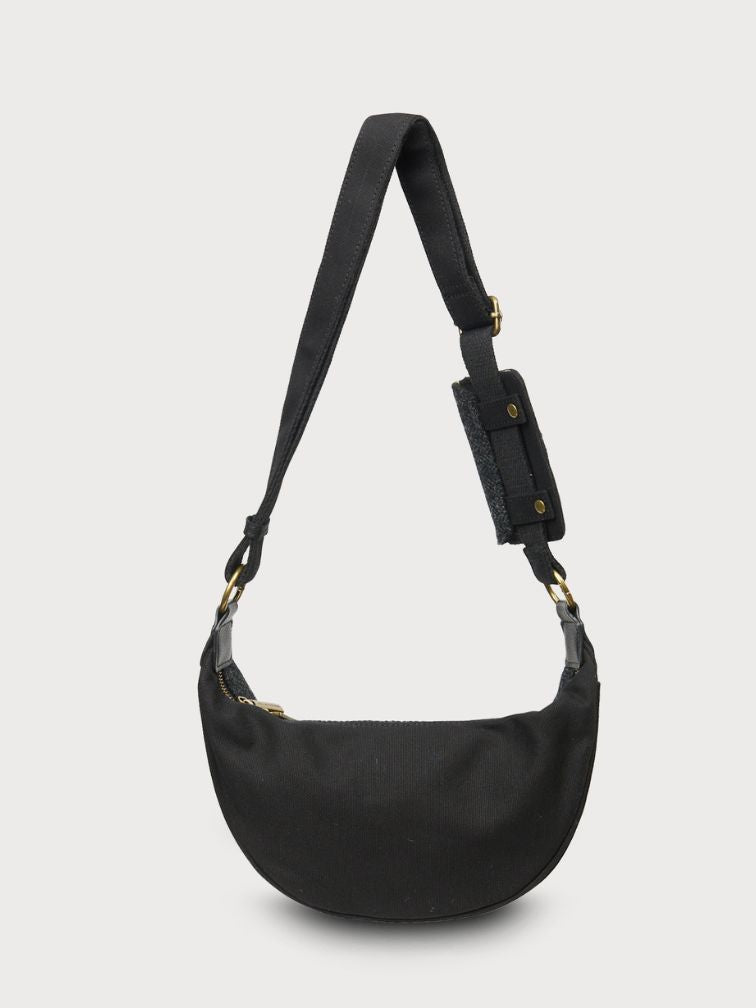 czarna torebka luna z harris tweed i płótna