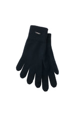 wełniane rękawiczki czarne unisex z metalową blaszką