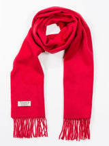 Czerwony szalik z wełny jagnięcej