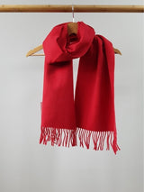 czerwony szalik z wełny jagnięcej