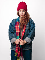 czerwona czapka merino i kaszmir