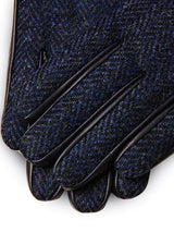 granatowe rękawiczki damskie Harris Tweed