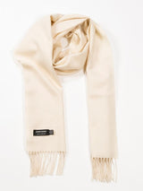 Szalik z wełny merino w kolorze ecru