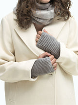 szare rękawiczki bez palców z wełny owczej