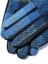 rękawiczki damskie w niebieską kratkę