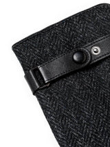 czarne rękawiczki męskie z regulowanym paskiem