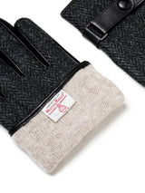 czarne rękawiczki męskie z jasną podszewką