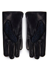 granatowe rękawiczki damskie ze skóry