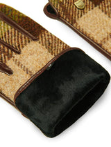 brązowe rękawiczki damskie z meszkiem