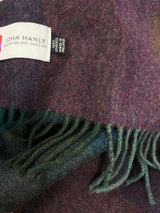 Szalik z wełny jagnięcej w purpurowo zieloną kratkę