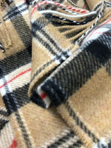 Krótki szalik z wełny jagnięcej z tartanem Camel of Merrick