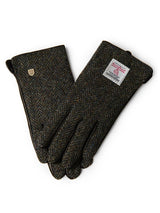 szaro-czarne rękawiczki damskie w jodełkę