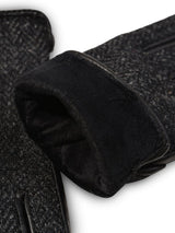 szaro-czarne rękawiczki damskie z ociepleniem