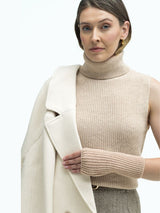 wełniana beżowa kamizelka damska