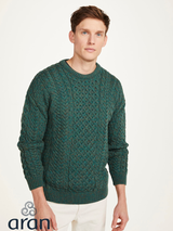 Klasyczny sweter z wełny merino unisex - zielony