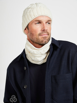 Komin Aran z super soft wełny merino - w kolorze kremowym