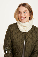 Komin Aran z super soft wełny merino - w kolorze kremowym