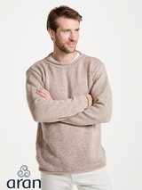 Sweter męski z wełny merino - beżowy