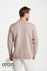 Sweter męski z wełny merino - beżowy