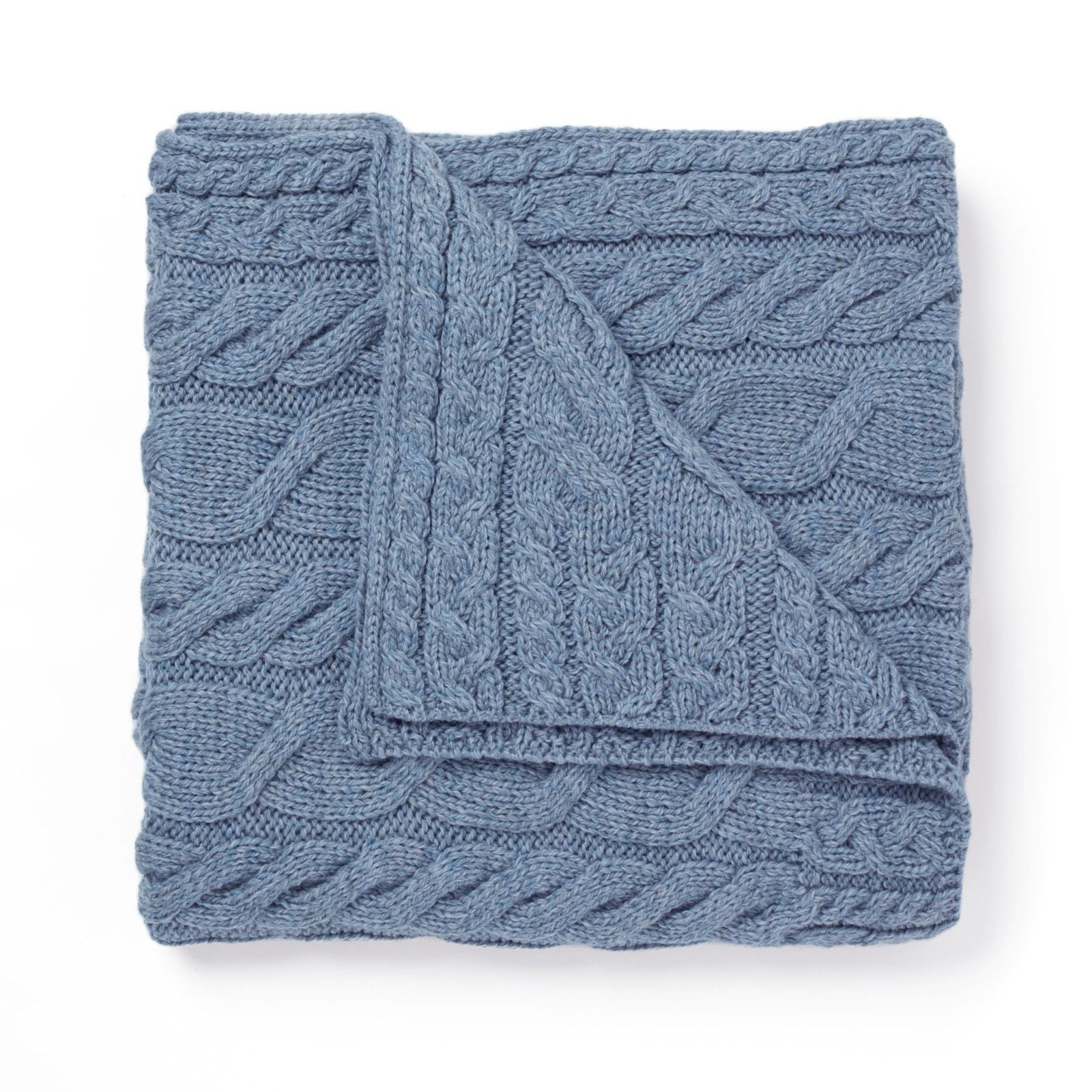 Szary koc Aran z wełny merino supersoft - kamienna zatoka