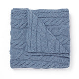 Szary koc Aran z wełny merino supersoft - kamienna zatoka