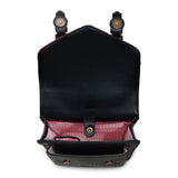 Plecak Calton z Harris Tweedu w kolorze czarnym w malinową kratkę