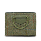 Torebka damska z Harris Tweed i skóry ekologicznej Arran - oliwkowa