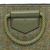 Torebka damska z Harris Tweed i skóry ekologicznej Arran - oliwkowa