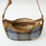 Brązowa torebka Ellon z Harris Tweedu i skóry w kolorową kratkę