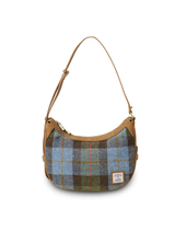 Brązowa torebka Ellon z Harris Tweedu i skóry w kolorową kratkę