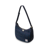 Granatowa torebka Ellon z Harris Tweedu i skóry w kratkę