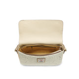 Beżowa torebka Caithness Clutch z Harris Tweedu i skóry