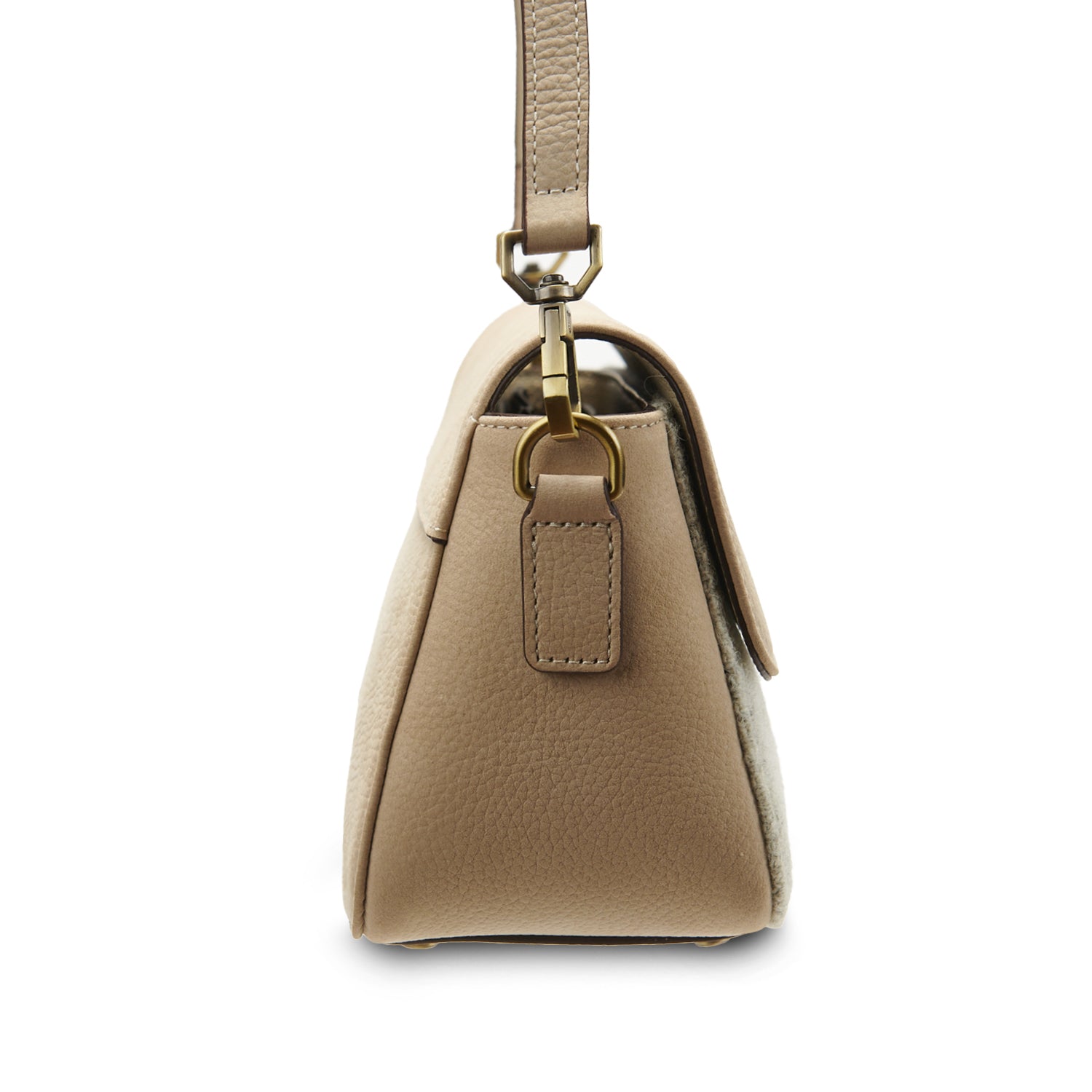 Beżowa torebka Caithness Clutch z Harris Tweedu i skóry