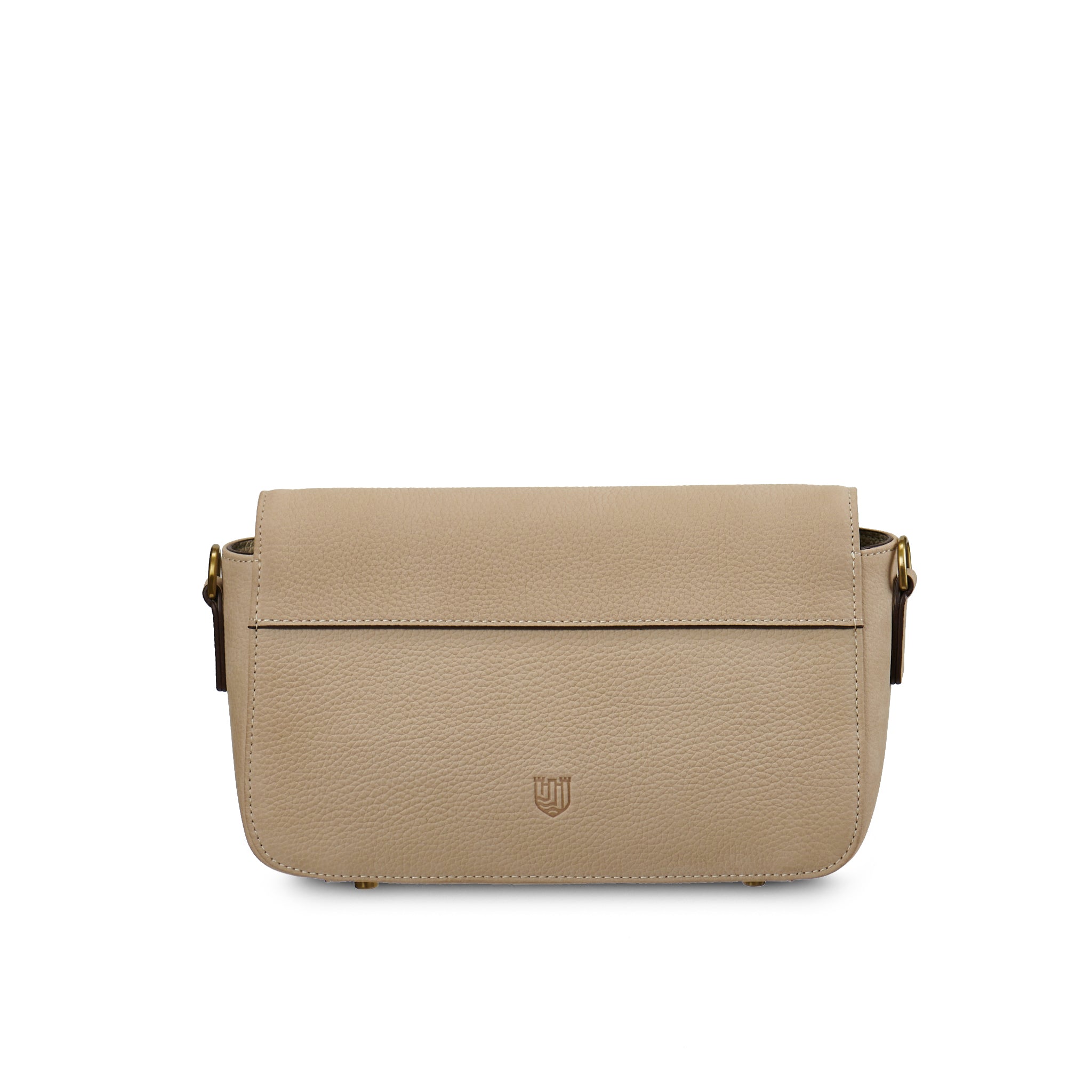 Beżowa torebka Caithness Clutch z Harris Tweedu i skóry