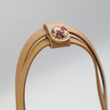 Beżowa torebka Orlagh z Harris Tweedu i skóry w pepitkę