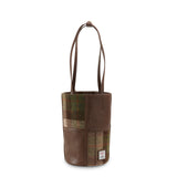 Brązowa torebka Orlagh z Harris Tweedu i skóry w kratkę