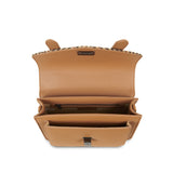 Torebka z Harris Tweedu i skóry w pepitkę - beżowa