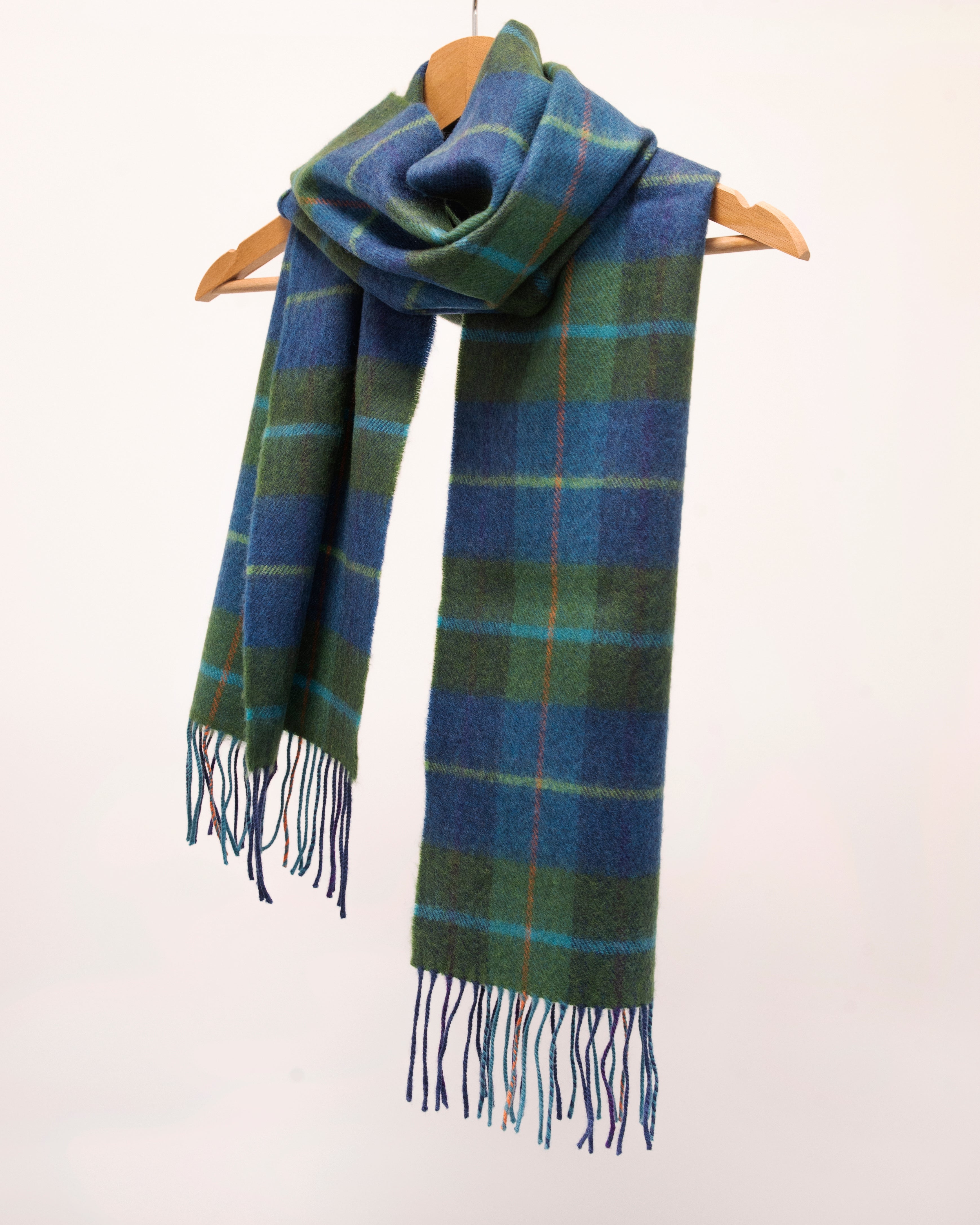 Zielono niebieski szalik z wełny merino - Mystic Evergreen