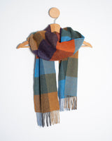 Szalik z wełny jagnięcej w kratkę - Zimowy Poranek