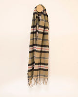 krótki wełniany szalik camel of meric tartan