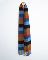 Szalik z kaszmiru i wełny merino w kratkę - ogień i skały